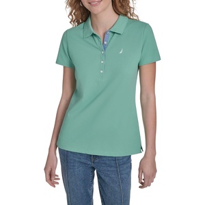 image:imageNautica Womens Short Sleeve Cotton Polo ShirtCrme De Menthe