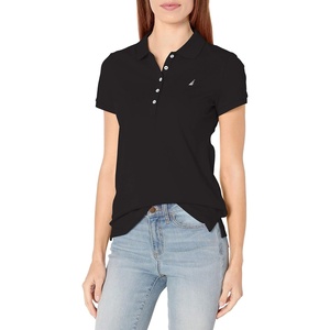 image:imageNautica Womens Short Sleeve Cotton Polo ShirtTrue Black
