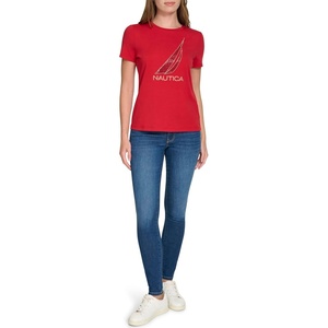 image:imageNautica Womens Short Sleeve Crew Neckline TShirtHaute Red