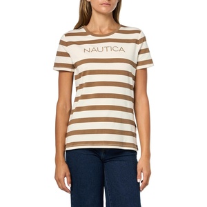 image:imageNautica Womens Short Sleeve Logo Graphic TShirtWhite Swan Multi