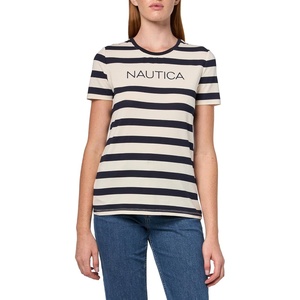 image:imageNautica Womens Short Sleeve Logo Graphic TShirtWhite SwanNight Sky