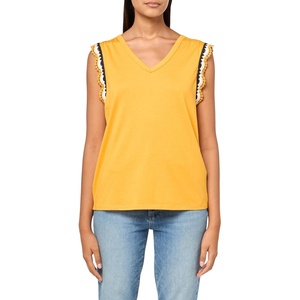 image:imageNautica Womens Solid Cotton VNeck Sleeveless TopGolden Glow