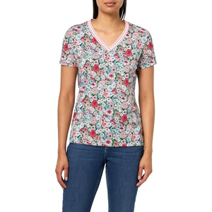 image:imageNautica Womens Solid VNeck Short Sleeve TShirt ShirtBloom Multi