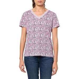 image:imageNautica Womens Solid VNeck Short Sleeve TShirt ShirtCamilla Rose Multi