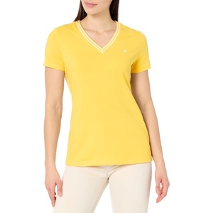 image:imageNautica Womens Solid VNeck Short Sleeve TShirt ShirtDaffodil