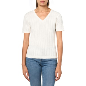 image:imageNautica Womens Solid VNeck Short Sleeve TShirt ShirtIvory
