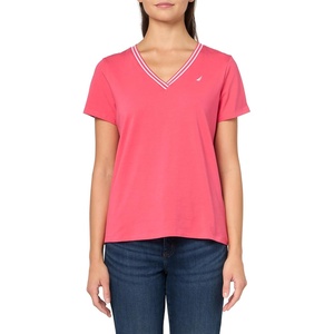 image:imageNautica Womens Solid VNeck Short Sleeve TShirt ShirtRosette