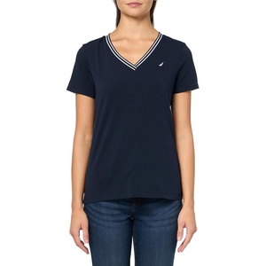 image:imageNautica Womens Solid VNeck Short Sleeve TShirt ShirtSky Captain