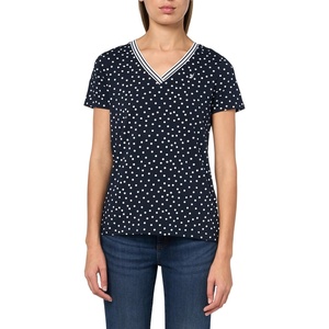 image:imageNautica Womens Solid VNeck Short Sleeve TShirt ShirtSky CaptainBright White