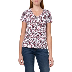 image:imageNautica Womens Solid VNeck Short Sleeve TShirtBright White Multi