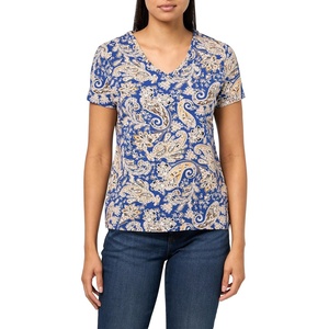 image:imageNautica Womens Solid VNeck Short Sleeve TShirtMarina Blue Multi