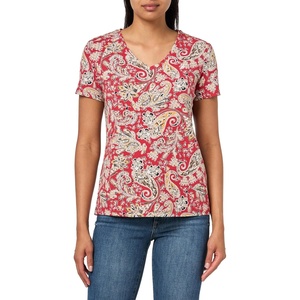 image:imageNautica Womens Solid VNeck Short Sleeve TShirtSamba Multi